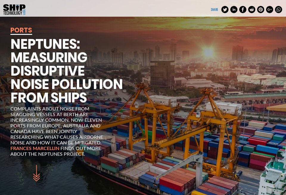 NEPTUNES measuring disruptive noise pollution from ships Ship