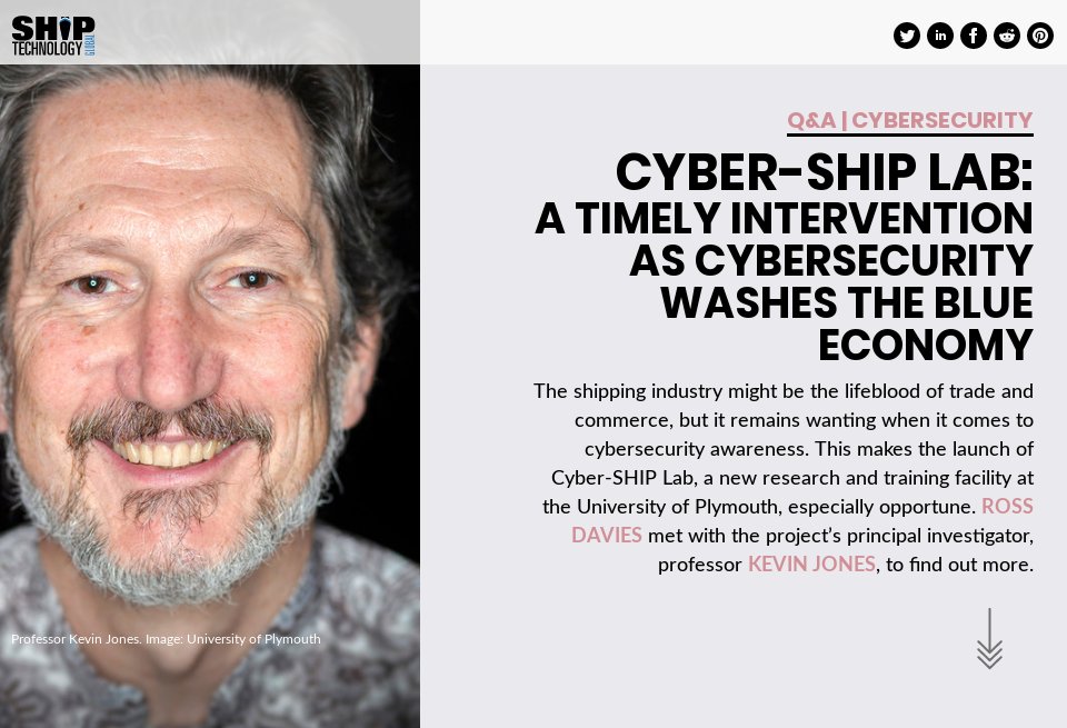 Cyber-SHIP lab: a timely intervention as cybersecurity washes the blue ...