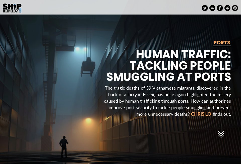 Human traffic: tackling people smuggling at ports - Ship Technology Global  | Issue 69 | March 2020