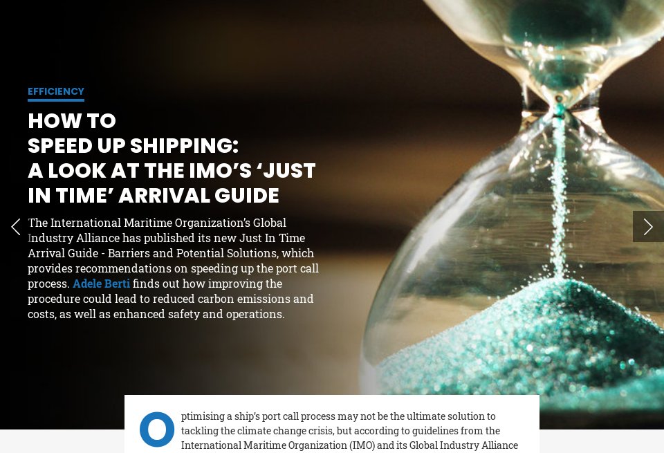 How to speed up shipping: a look at the IMO’s ‘Just In Time’ Arrival ...