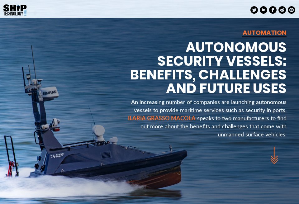 Autonomous security vessels benefits, challenges and future uses